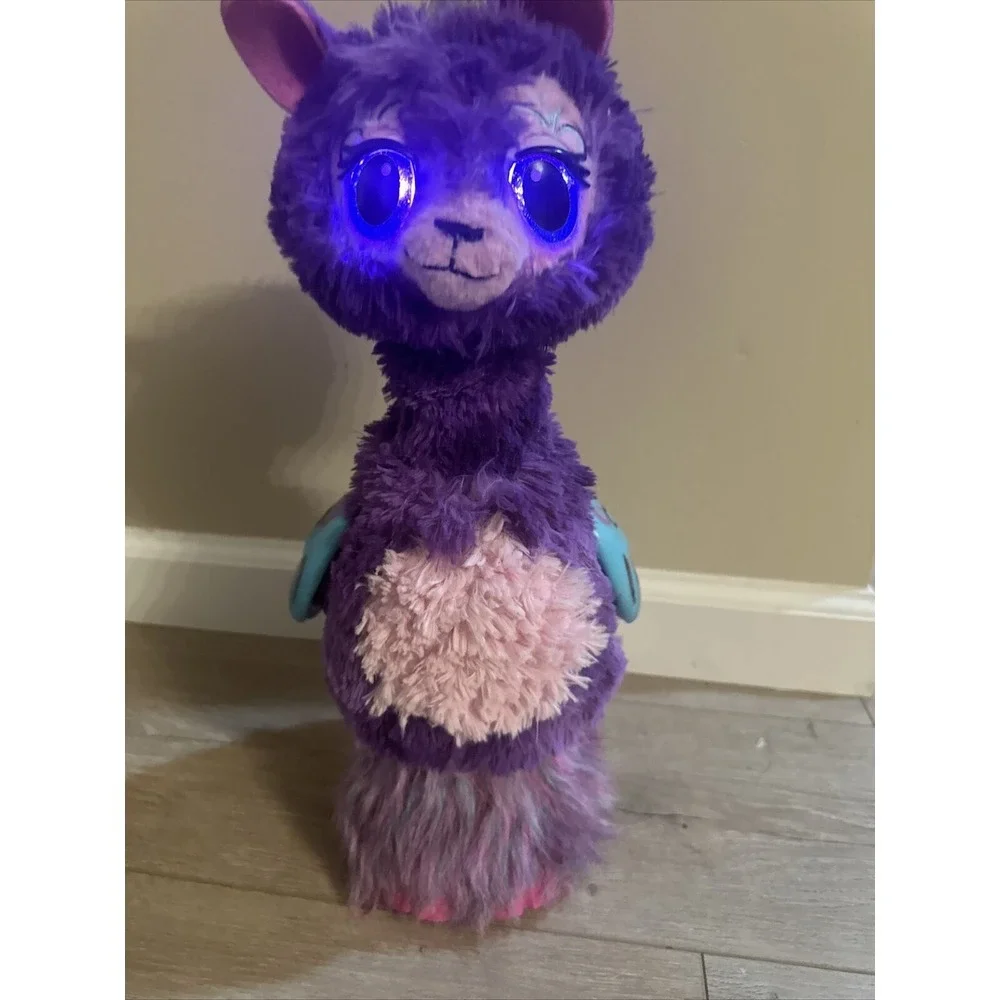 Purple Hatchimals Llamacorn TOY Extend Neck Talking‎ & Changing Eye Lights Large